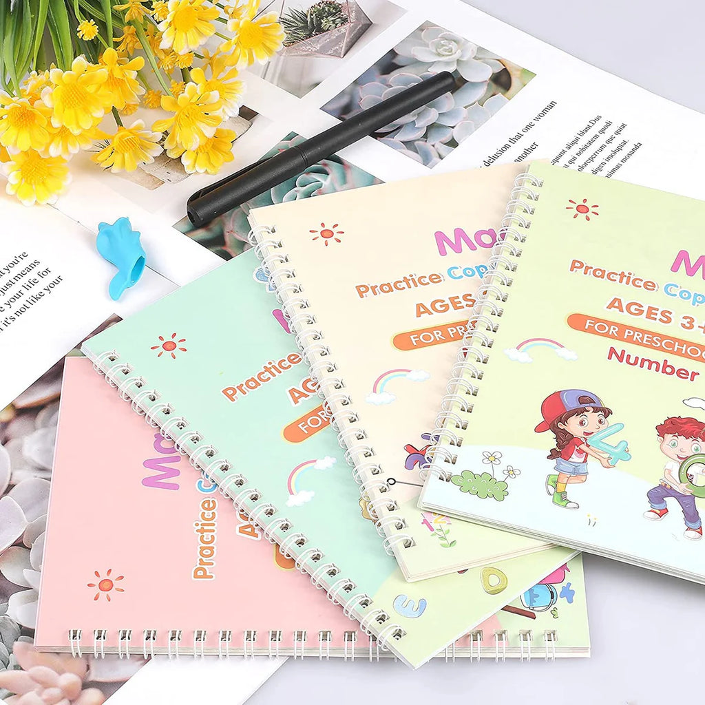 4-in-1 Reusable Magic Kids Copybooks