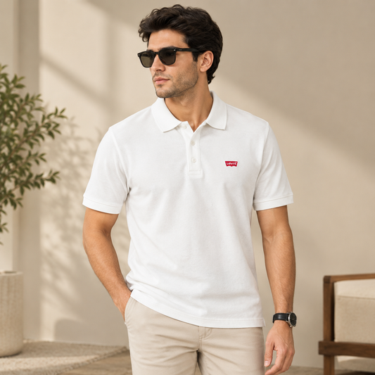 Levis Pique Polo – White