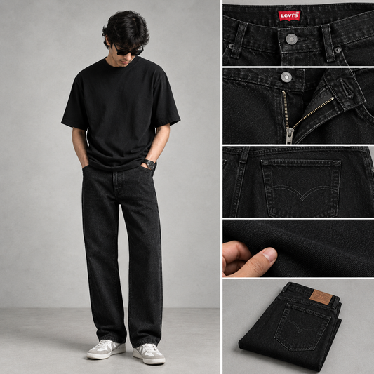 Levis Straight Fit Denim Jeans – Black