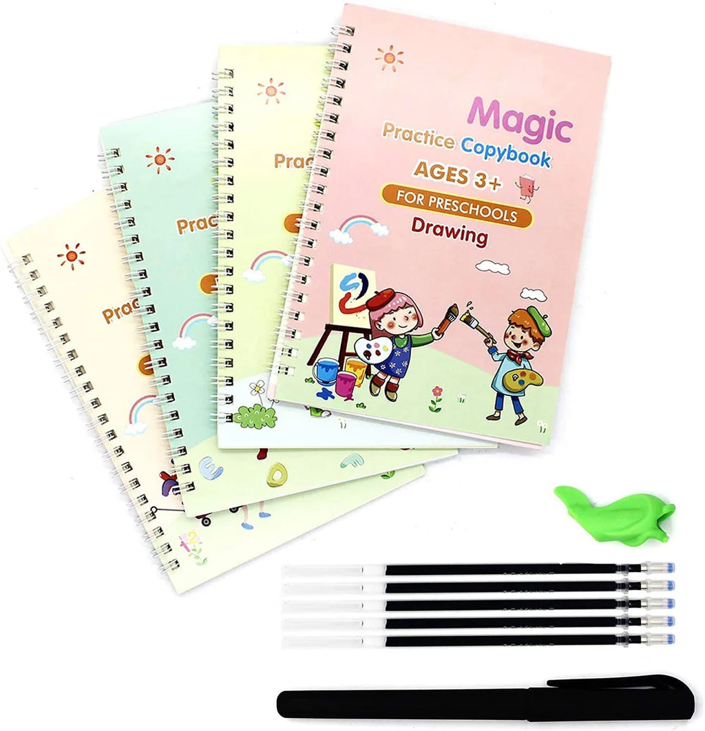 4-in-1 Reusable Magic Kids Copybooks