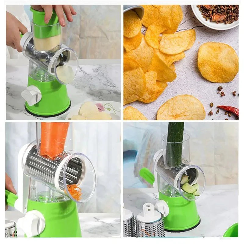 3 in 1 Manual Tabletop Drum Grater