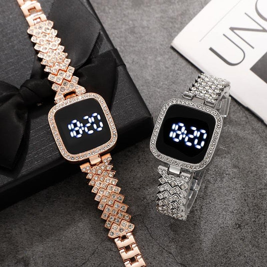 Buy Diamond LED Touch Watch for Women Online | 1Zone